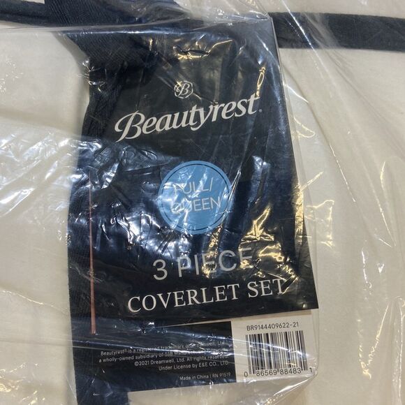 Beautyrest Polyester Charmeuse Ivory Full Queen Quilt Mini Set - Picture 6 of 7